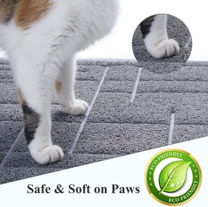 Cat Litter Mat Trackpad Litter Trapping Mat, Easy Clean Mess Free Waterproof Anti-Tracking, Muddy Cat Box Catcher for Floor & Indoor, 35"×23", Grey