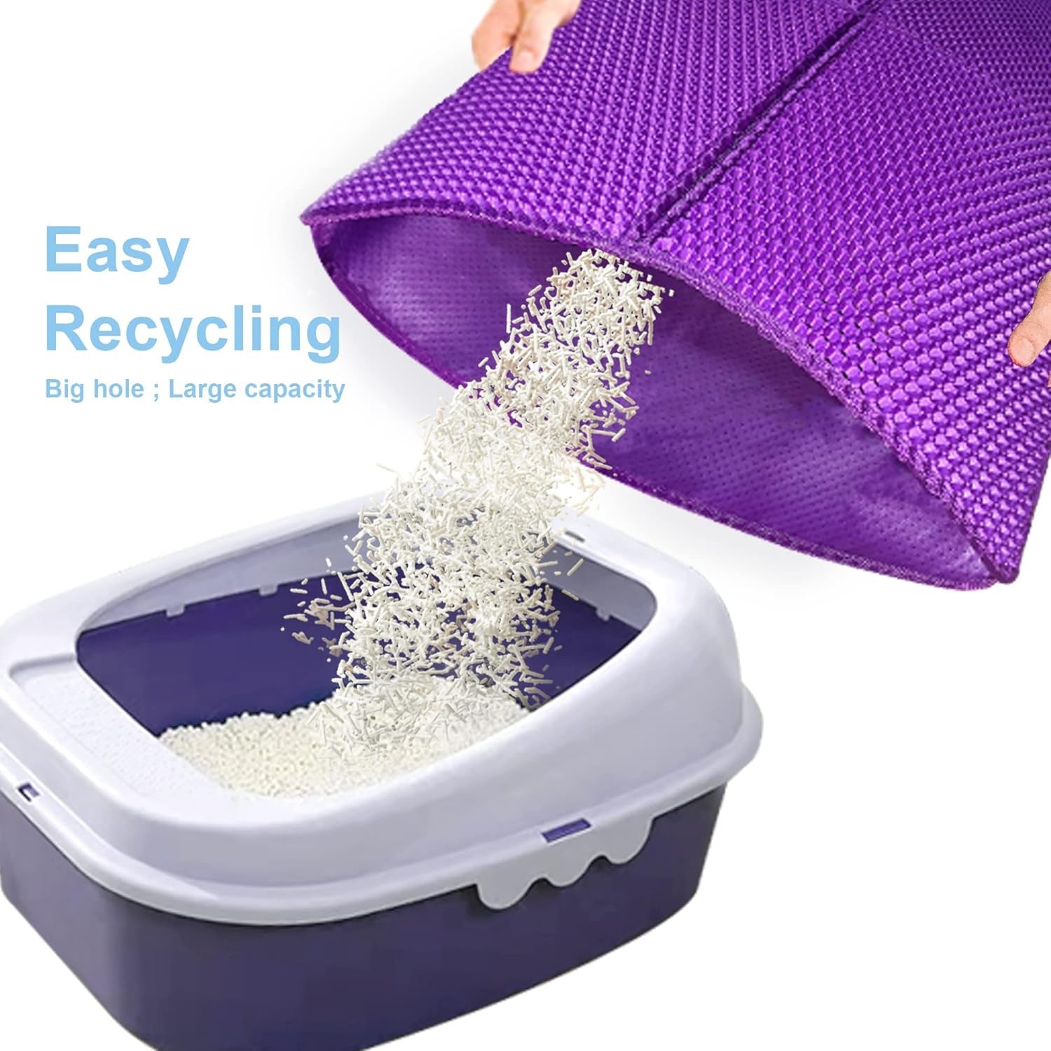 Cat Litter Trapping Mat 30”X 22”Cat Litter Mat Kitty Litter Box Mat, Honeycomb Double Layer Foldable Litter Mat, Pretty Waterproof Urine Proof Mat, Scatter Control 2-Layer Easy Clean 1 Pack