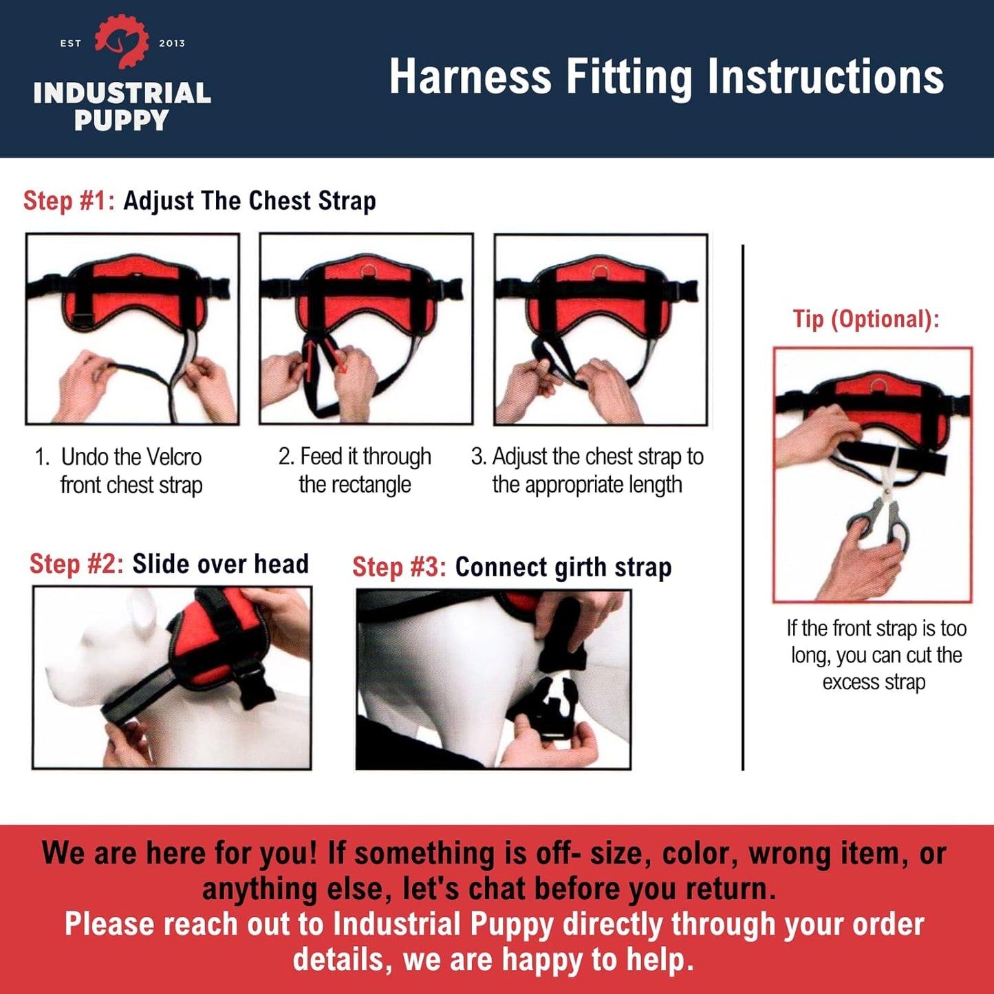 Service Dog Vest with Hook and Loop Straps and Matching Service Dog Leash Set - Harnesses from XXS to XXL - Harness Features Reflective Patch and Comfortable Mesh Design