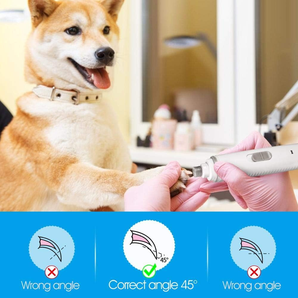 Dog Nail Grinder Upgraded - Professional 2-Speed Electric Rechargeable Pet Nail Trimmer Painless Paws Grooming & Smoothing for Small Medium Large Dogs & Cats