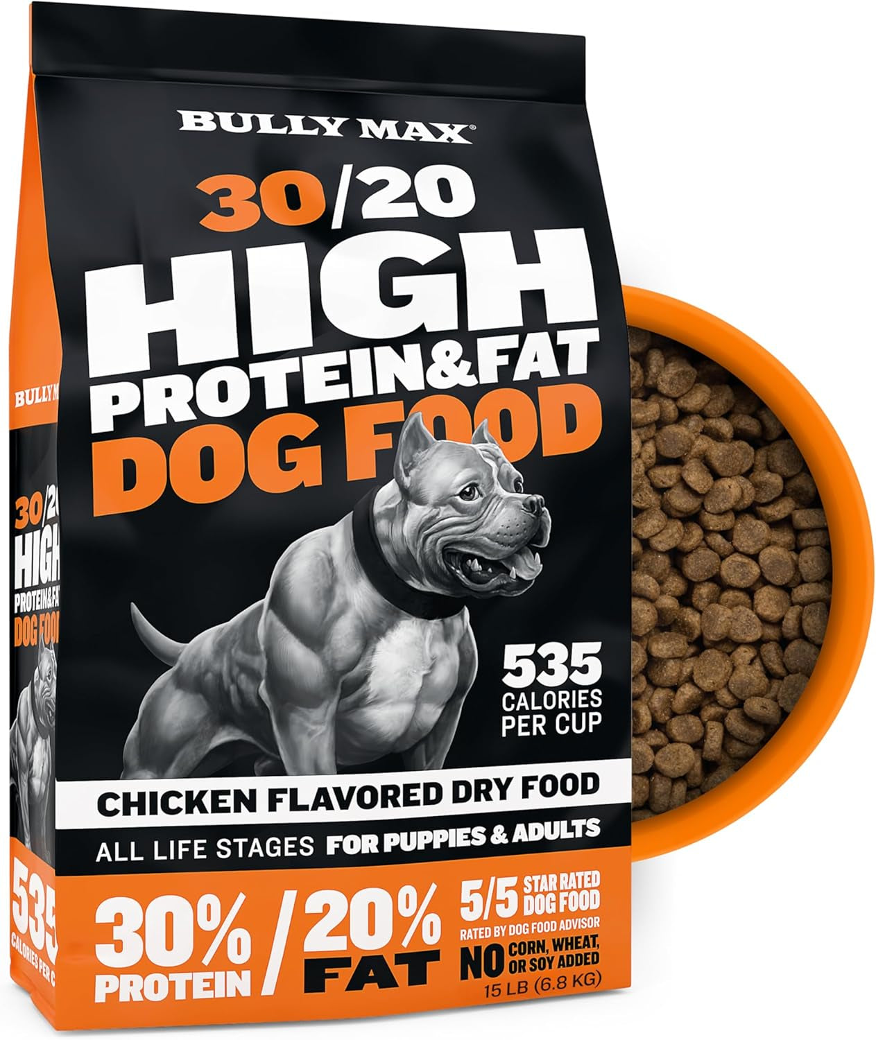 High Performance Premium Dry Dog Food for All Ages - High Protein Natural Puppy Food for Small & Large Breed Puppies & Adult Dogs, 15 Lb Bag