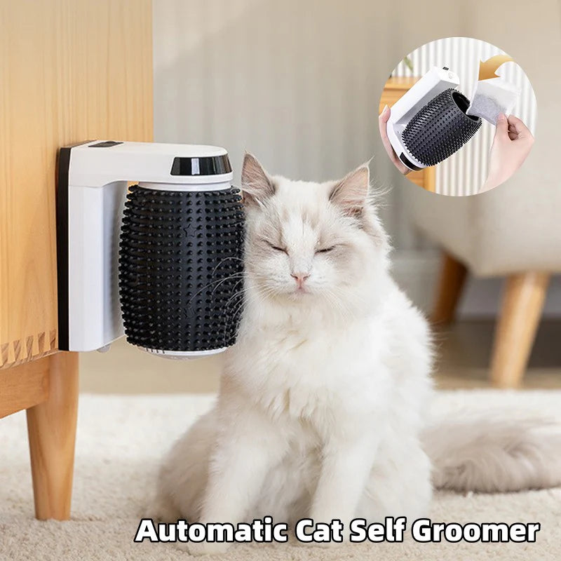 Pet Self-Cleaning Wall Brush Gentle Cat Corner Scratcher Auto Grooming Tool