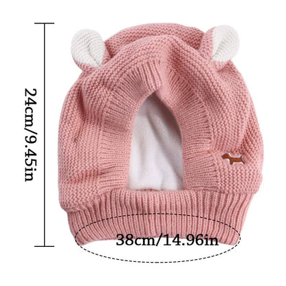 Quiet Dog Ear Muffs Noise Protection Pet Ears Covers Knitted Hat Anxiety Relief Winter Warm Earmuffs for Medium Large Dogs New