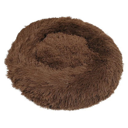 Ackley Cuddler Nest Dog Bed Luxury Plush Faux Fur Donut Calming Dog Bed with Non-Slip Bottom