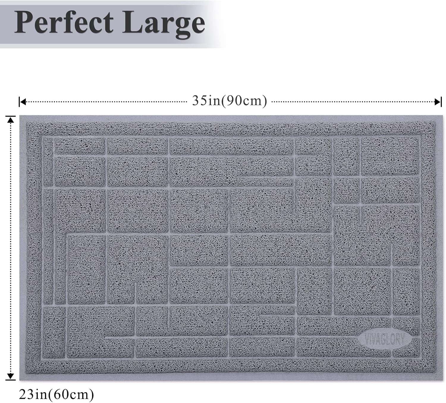 Cat Litter Mat Trackpad Litter Trapping Mat, Easy Clean Mess Free Waterproof Anti-Tracking, Muddy Cat Box Catcher for Floor & Indoor, 35"×23", Grey