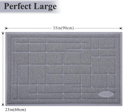 Cat Litter Mat Trackpad Litter Trapping Mat, Easy Clean Mess Free Waterproof Anti-Tracking, Muddy Cat Box Catcher for Floor & Indoor, 35"×23", Grey