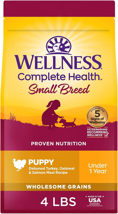 Complete Health Small Breed Dry Dog Food with Grains, Natural Ingredients, Made in USA with Real Turkey, for Dogs up to 25 Lbs. (Puppy, Turkey, Salmon & Oatmeal, 4-Pound Bag)