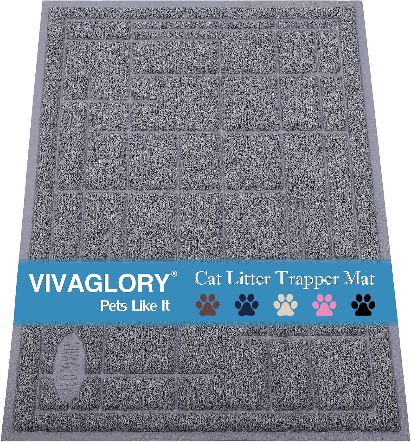 Cat Litter Mat Trackpad Litter Trapping Mat, Easy Clean Mess Free Waterproof Anti-Tracking, Muddy Cat Box Catcher for Floor & Indoor, 35"×23", Grey