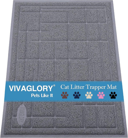 Cat Litter Mat Trackpad Litter Trapping Mat, Easy Clean Mess Free Waterproof Anti-Tracking, Muddy Cat Box Catcher for Floor & Indoor, 35"×23", Grey