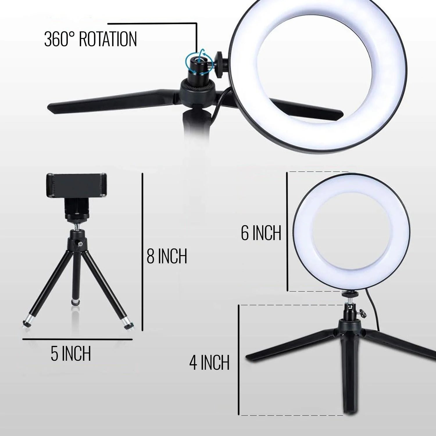 LED Ring Light with Stand for Makeup Photography Video for Iphone Selfie Stream